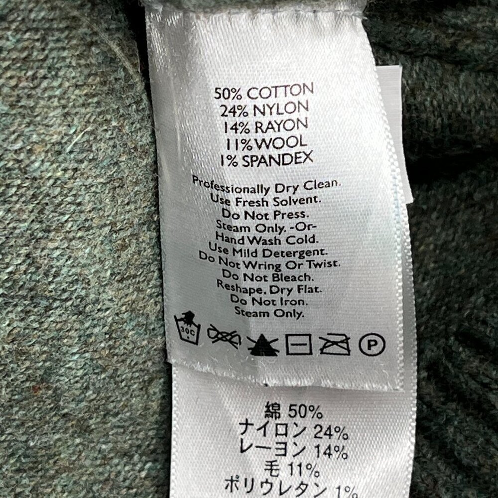 Eddie Bauer Sweater Mens L Sage Green Heathered Pullover Sweater Shawl Collar - Picture 4 of 4